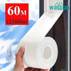 TEMU 60m x 5cm 초장축 창문 실링 테이프 | 폴리염화비닐, 강력, 잔여물 없음, 방수, AC 단열 및 덕트 수리용 - WALQUAN 화이트