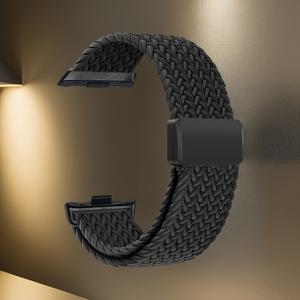 TEMU 1개 폴리아마이드 탄성 브레이디드 자석 루프 스트랩, 조절 가능한 길이, 통기성 리본, 패션 컬러풀, Xiaomi 스마트 밴드 8pro 9pro, Redmi 워치 4 5, 올 시즌 스포츠 팔찌와 호환 가능