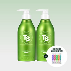 TEMU [1+1] 올뉴플러스TS샴푸 500g + 헤어바디 트래블키트 5종