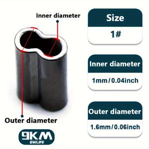 TEMU 200개 낚싯줄 튜브, 구리 낚싯줄 이중 튜브 압착 슬리브, 낚싯줄 액세서리, 낚싯줄 튜브 커넥터.