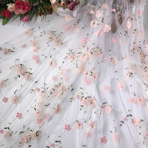 TEMU 시어 원단 (야드 단위 판매), 플로럴 자수 메쉬 레이스 소재, 부드럽고 가벼운 레이스 원단, 의류 및 드레스 디자인, 여성 드레스, 웨딩 드레스, 커튼 장식, 테이블보, 핸드백에 적합 (1개)