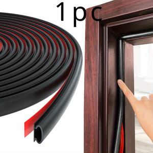 TEMU 1pc WeatherGuard 자체 접착 고무 도어 밀봉 스트립 - 방범, 방음, 방풍, 충돌 방지, 침실 및 현관 문 틈새용 먼지 방지