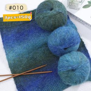 TEMU 3개 묶음, 섹션 염색 알파카 바다, 컬러풀 알파카 바다, 니트 스웨터, 숄, 손으로 짠 원사 묶음