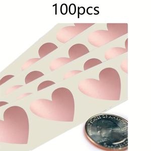 TEMU 100개 하트 모양 스크래치 오프 스티커, 30x35mm, 골드/실버/로즈 골드, 종이 재질, 영어 언어, 게임, 파티, 쿠폰, 티켓, 웨딩 선물용|카드스티커