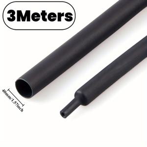 TEMU 3미터 블랙 Dia 1.5 2.5 3 4.5 6 8 10 12 14 16 18 20 25 30 40 50 Mm 2:1 열수축 튜브 폴리올레핀 열 케이블 슬리브 절연