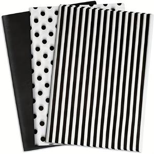 TEMU 60장 블랙 도트 패턴 티슈 페이퍼, 반투명 티슈, 선물백, 생일, 웨딩 파티 장식, 상자 및 바구니 필러용