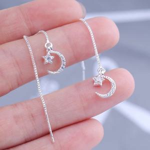 TEMU 여성을 위한 우아한 드롭 귀걸이 한 쌍, 작은 별과 달 모양의 합성 지르코니아로 아름답게 장식되어 있으며, 일상복, 휴가, 파티 및 축제 행사에 완벽합니다.