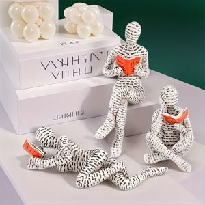 TEMU 레진 독서 인물 조각상 3개 세트 - 모던 추상 스타일 미술 장식품, 2가지 색상 옵션으로 제공, 침실, 사무실, 데스크탑, 책장 및 실내 홈 데코에 적합. 추수감사절 및 어버이날 완벽한 선물입니다.