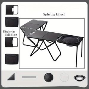 TEMU 새로운 야외 캠핑용 휴대 가능한 테이블, 접이식 + 무료 조립, 피크닉 및 바비큐에 완벽 호환, 가벼운 전체 캠핑 장비|캠핑테이블