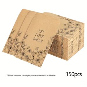 TEMU 70/150개 작은 씨앗 봉투 3.15 x 2.36인치 씨앗 포장 봉투 씨앗 봉투, 씨앗 보관을 위한 미리 인쇄된 작은 봉투 수집 템플릿이 포함되어 있습니다, 3.15 x 2.36인치