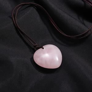 TEMU 1개 천연 로즈 쿼츠 하트 모양 가슴뼈 목걸이 - 여성용 수제 로맨틱 하트 펜던트 - 발렌타인데이, 어버이날, 크리스마스 선물 - INS 스타일 스위트 목걸이 - 여자친구를 위한 베스트 프렌드 생일 선물, 트렌디한 목걸이