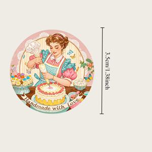 TEMU 160/500개 대형 1.38인치 원형 스티커 ( 포장용) - 귀여운 디자인의 홈메이드 쿠키, 빵, 라벨 - 선인장 포장, 병 라벨 및 프로젝트용 밀봉 스티커