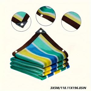 TEMU UV 차단 야외 차양망 - 강화된 가장자리 & 코너 고리 - 고밀도 PV 메쉬, 피크닉 캐노피, 차량 커버, 테라스 차양용 - 통기성 UV 차단망