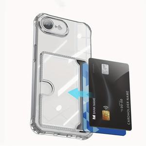 TEMU 휴대폰 케이스 - 아이폰 16, 15, 14, 13, 12, 11 Pro Max에 적합한 투명하고 미니멀한 측면 삽입 카드 휴대폰 케이스. 스타일리시하고 사용하기 쉬우며 일상적인 사용에 적합하며 은행 카드 또는 사진을 보관할 수 있습니다.|아이폰케이스