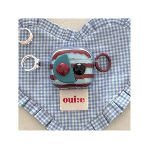 TEMU 핑크 & 블루 에어팟 케이스 버튼 클로저 & 하이잉 루프 - 내구성 플라스틱, 에어팟 프로 2, 3, 4용 완벽한 애플 | 스타일리시 버튼 클로저 케이스 | 우아한 에어팟 홀더 | 내구성 플라스틱 케이스