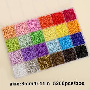 TEMU 5200/36400개 3mm 유리 구슬 주얼리 만들기 키트 - 컬러풀 라운드 루즈 비즈, 팔찌·목걸이·휴대폰 체인 액세서리 제작용 - 밝고 광택 있는 공예 재료, DIY 프렌드십 브레이슬릿 비즈