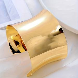 TEMU 1 여성용 패션 오픈 뱅글, 광택 있고 화려한 와이드 오픈 디자인, 데일리웨어, 파티, 어버이날, 졸업 시즌, 스승의 날, 결혼 기념일 선물로 다용도