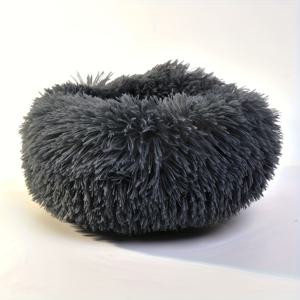 TEMU 플러시 햄스터 & 기니피그 침대 - 부드러운 그레이 인조 퍼 라운드 네스트와 푹신한 안감, 실내 소형 애완동물용 고품질 폴리에스터, 쉬운 조립, 조립 불필요, 펫 베드, 기발한 애완 동물 장식, 아늑한 애완 동물 가구