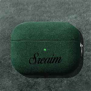 TEMU 개인화 맞춤 이니셜 각인 이름 로우 럭셔리 퍼 패턴 합성 가죽 에어팟 1 2 3 4 프로 2 보호 케이스