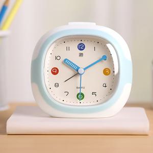TEMU 야간 조명 소형 알람 시계, 패션 심플 학생 선물 시계, 무소음 무τικ틱 책상 작업용 시계, 침대 옆 소형 시계