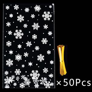 TEMU 크리스마스 눈꽃 선물백, 겨울철 이벤트 & 파티용 투명한 패키징 - 아이스와 눈축제를 위한 테마 장식