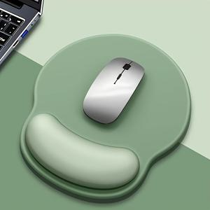 TEMU 오발 인조 가죽 손목 받침이 있는 인체공학적 마우스 패드, 세탁 가능, 편안한 메모리폼 사용, 사무 업무 및 게임 모두에 적합.