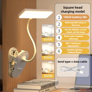 TEMU 1개 조절 가능한 LED 데스크 램프 (USB 충전식 배터리 포함) | 독서 및 학습 겸용 조명, 사각 디자인, 터치 컨트롤, 화이트, 기숙사 및 침실에 적합 | 모던 구즈넥 램프, 사무실 조명, 침실 조명, 침대 옆 조명