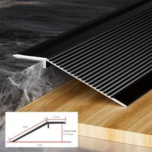TEMU 36인치 알루미늄 경사로, 휠체어용 접근성 전환 스트립 - 블랙 (1.6인치 이하의 높이에 적합)