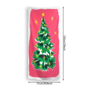 TEMU [1개] 비카마 크리스마스 창의적인 컬러 대비 벽걸이 패브릭, 크리스마스 트리 태피스트리 - 거실 또는 침실을 위한 심플한 파티 배경, 파티 및 휴일 장식에 적합