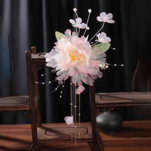 TEMU 1개 신상 오리지널 슈퍼 요정 플로럴 헤어 클립, 유물풍 한푸 머리 장식, 다용도 숲 속 태슬 액세서리, 및 휴일 선물용으로 적합