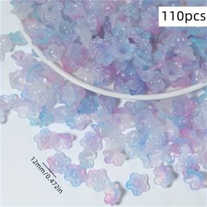 TEMU 110개 12mm 아크릴 작은 종 오란고개 바람 초음파 장식 꽃 비즈 - 생생하고 보라색 무지개빛, 주얼리 제작, 목걸이, 팔찌, 귀걸이 펜던트에 적합 - 창의적인 수제 재료, 장식 비즈, 우아한 디자인