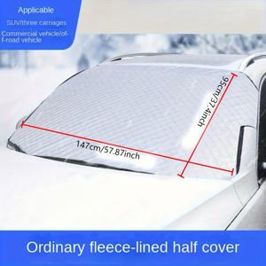 TEMU 자석식 차량 윈드실드 눈방패 - 내구성 강화 겨울용 윈드실드 커버, 동결 방지 및 제설 기능, 간편한 자석 부착, 대부분의 차량 호환, 겨울 날씨 보호 커버