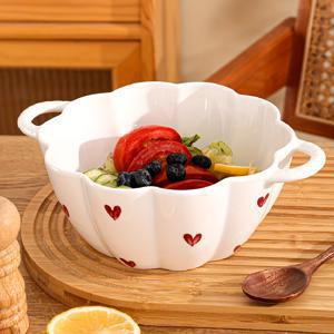 TEMU 1개 세라믹 보울 장식용 보울 과일 보울 홈 주방 식당 거실용 과일 보울 과일 접시 간식 캔디 접시 디저트 샐러드 보울 케이크 보울 저장용 샐러드 보울 결혼식 연회 선물 생일 선물용