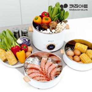 키친아트 만능요리 3단 다용도 멀티쿠커 찜기 KA-W2535 / 화이트