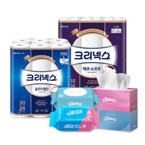 [크리넥스/스카트] 주말특가! 롤화장지/마이비데/미용티슈/물티슈 전 상품 무료배송