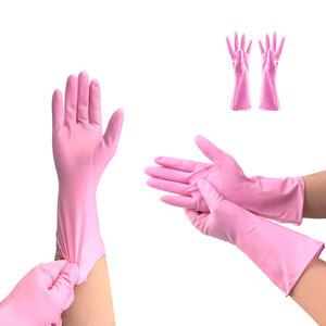 니트릴 분홍 고무장갑 김장 라텍스 질긴 직수입 (주방필수품 설겆이 1쌍 M/L 미니 청소 작업 글러브)
