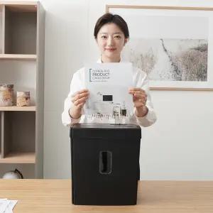 소형 꽃가루 문서세단기 SC-3408 A4 8매 15L 4x35mm DIN66399 P-4 헤드손잡이 분리형 파지함 파쇄기 세절기