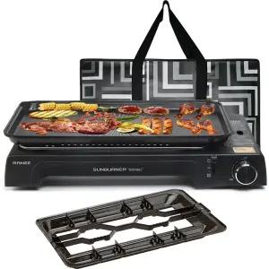 라니 가스 와이드그릴 보급형 REWG-9300B 캠핑 휴대용 대형 그릴 불판