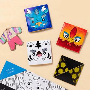 [오피스스쿨] 민화샵 사방신 딱지 4종세트 사신수 DIY 전통딱지 만들기