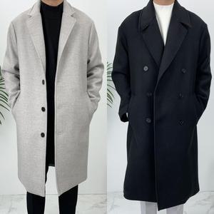 180도샵 남자 두툼한 겨울 울 싱글 코트 울 더블 코트 모음 3color