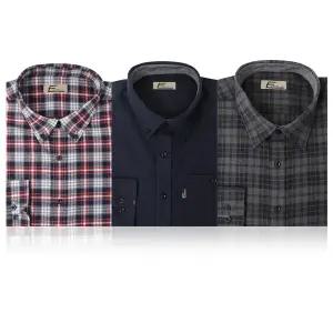 남성 와이셔츠 일반핏 정장 남자 남방 셔츠 긴팔 체크 빅사이즈 선물 가을 겨울용