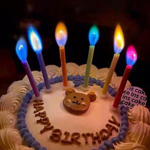 무지개초 불꽃초 특이한 생일 파티 초 [컬러 예쁜 케이크 인싸 이벤트 레인보우 캔들 촛불 양초]
