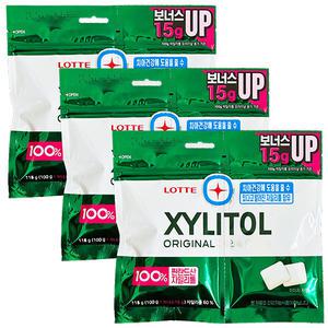 롯데 자일리톨 껌 오리지날 리필 115g x 3개,GUM 입가심