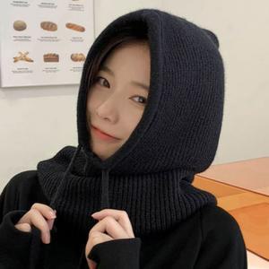 후드 머플러모자 스트링 바라클라바 4color 넥워머 귀마개 니트모자