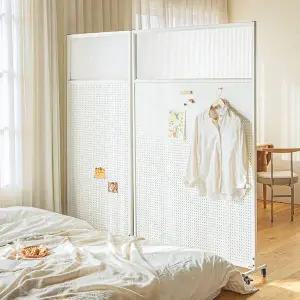 [레트로하우스] 틴우드 유리 타공판 철제파티션 1200 스탠드 세트 (바퀴포함)