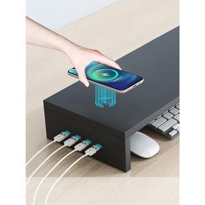 USB 모니터 받침대 키보드 수납 정리 스탠드 무선충전