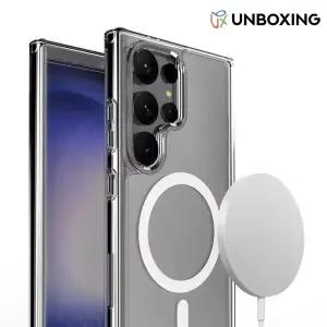 UBX 맥세이프 갤럭시 S 25 24 23 22 케이스 + 플러스 울트라 FE 엣지 클리어 투명 실리콘