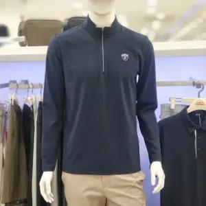 [팬텀]남성 자수 와펜 베이직 하이넥 긴팔 티셔츠_US