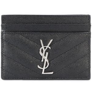 [럭스댓] 국내 24FW 생로랑 423291 은장 모노그램 마틀라세 퀄팅 카드 지갑