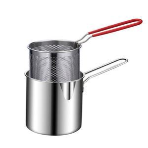 스텐 튀김 거름망 냄비 세트 1P 캠핑 미니 튀김기 캠핑냄비 튀김냄비 튀김거름망냄비세트 기름거름망